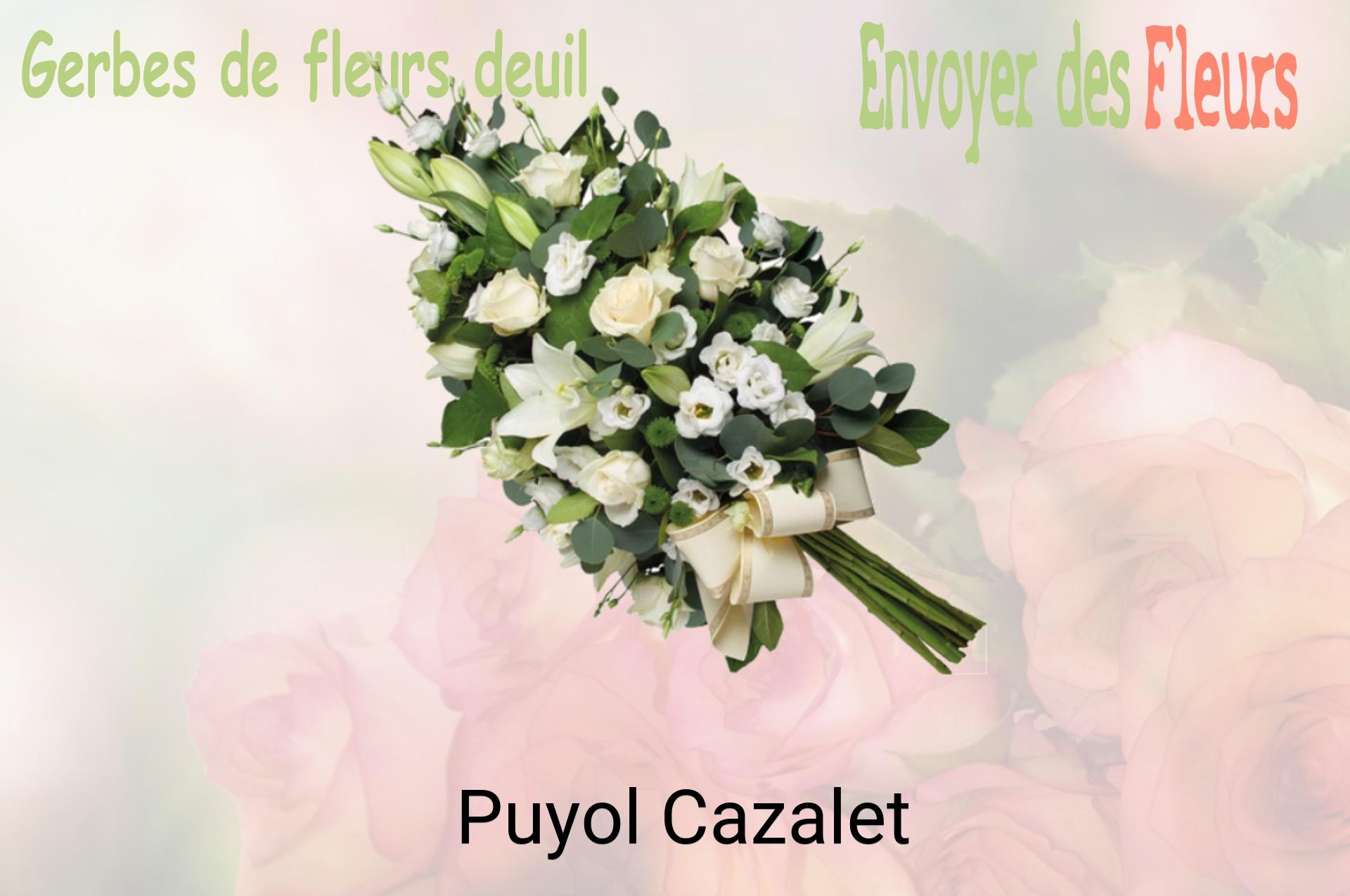 Gerbe de fleurs de deuil livrée à Puyol-Cazalet